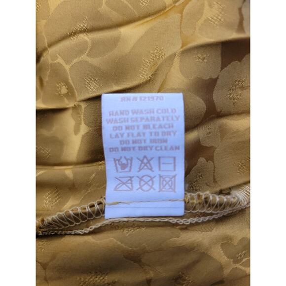 NWOT Flying Tomato Maxi Dress SZ Small Long Sleeves Self Belt Pleated Mustard - Picture 13 of 13